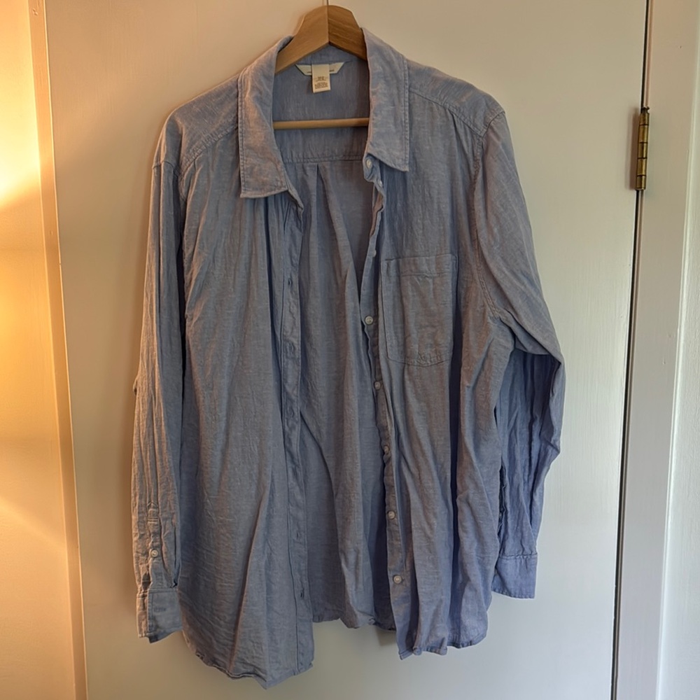 Women’s Blue Button-Up Shirt